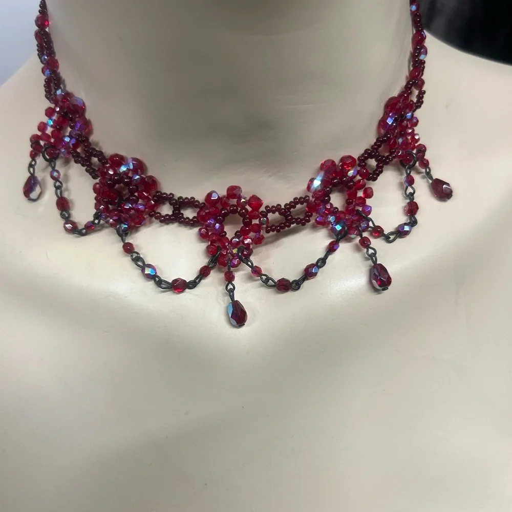 Vintage Seed Bead Choker Necklace ⭐️ - Picture 2 of 4